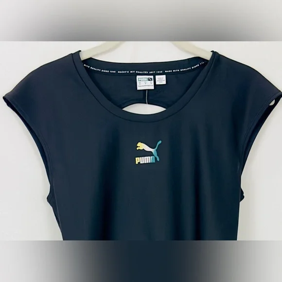 PUMA -Crystal Galaxy Women's  Black Bodysuit with open back & snap crotc… - Picture 4 of 12